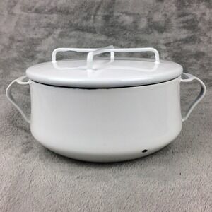 Dansk JHQ Kobenstyle Casserole Dutch Oven Enamel Cast Iron White 2QT Lid MCM